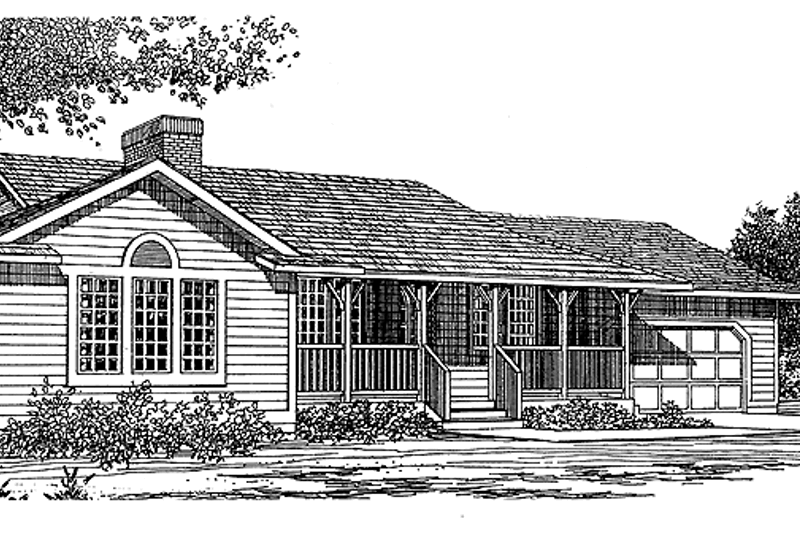 House Blueprint - Country Exterior - Front Elevation Plan #47-697