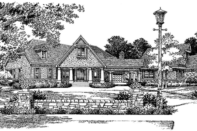 Dream House Plan - Craftsman Exterior - Front Elevation Plan #417-742