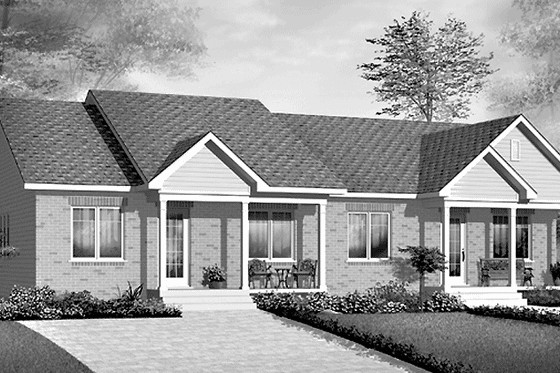 Exterior - Front Elevation 3 for Ranch House Plan #23-2397 - 4 bed, 2 bath