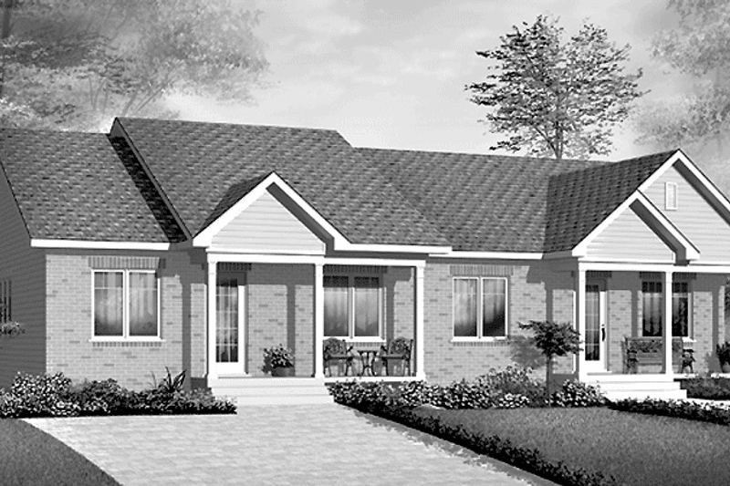 Architectural House Design - Exterior - Front Elevation 3 for Ranch House Plan #23-2397 - 4 bed, 2 bath