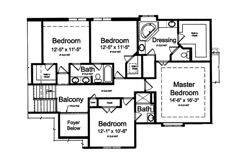 Dream House Plan - Floor Plan - Upper Floor for Country House Plan #46-804 - 4 bed, 3.5 bath