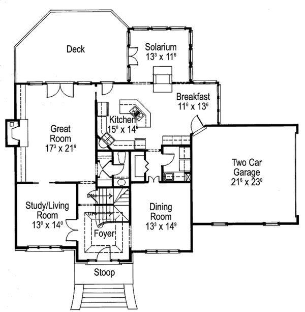 Dream House Plan - Country Floor Plan - Main Floor Plan #429-267