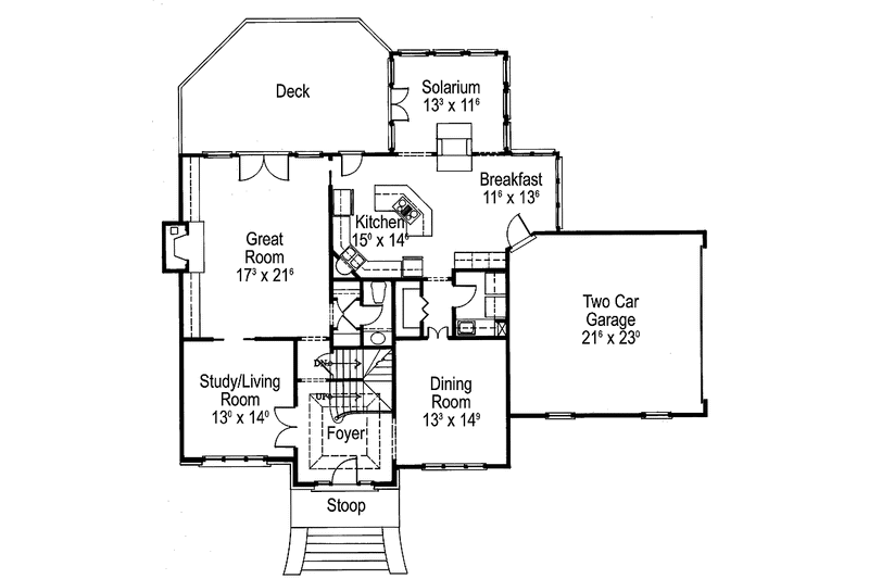 Home Plan - Floor Plan - Main Floor for Country House Plan #429-267 - 4 bed, 3.5 bath