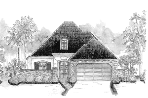 House Plan Design - Exterior - Front Elevation for Country House Plan #301-140 - 2 bed, 2.5 bath