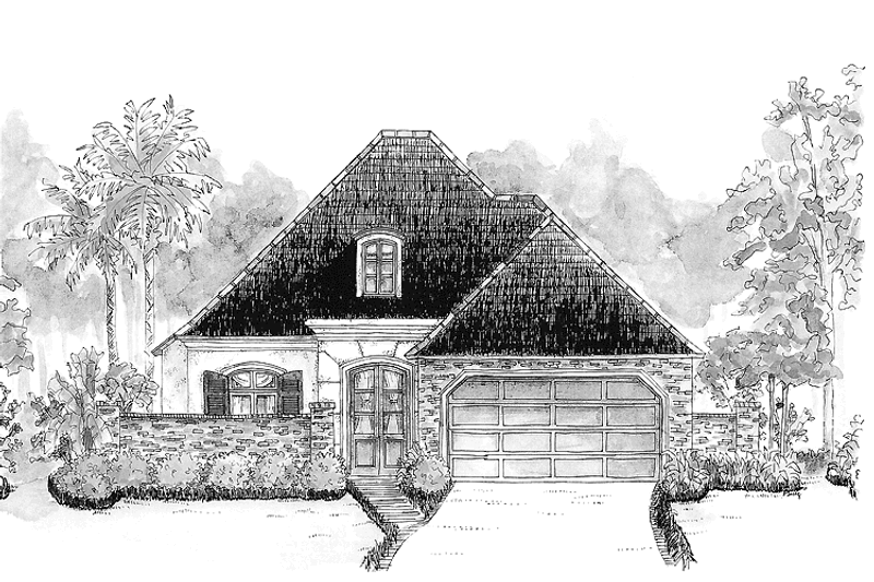 Architectural House Design - Country Exterior - Front Elevation Plan #301-140