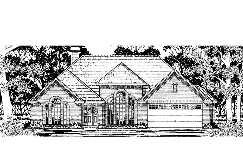 Architectural House Design - Ranch Exterior - Front Elevation Plan #42-591