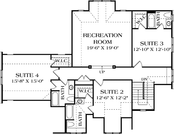 Architectural House Design - Tudor Floor Plan - Upper Floor Plan #453-573