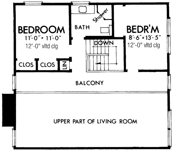 Home Plan - Contemporary Floor Plan - Upper Floor Plan #320-809