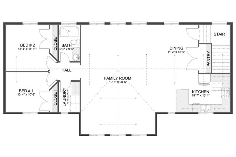 Architectural House Design - Floor Plan - Upper Floor for Farmhouse House Plan #1060-308 - 2 bed, 2 bath