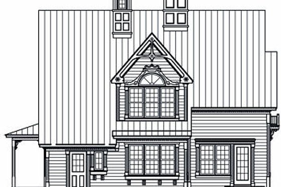 Exterior - Rear Elevation for European House Plan #23-819 - 3 bed, 1.5 bath