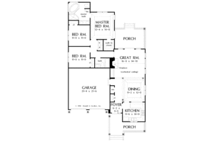 Floor Plan - Main Floor for Ranch House Plan #929-304 - 3 bed, 2 bath