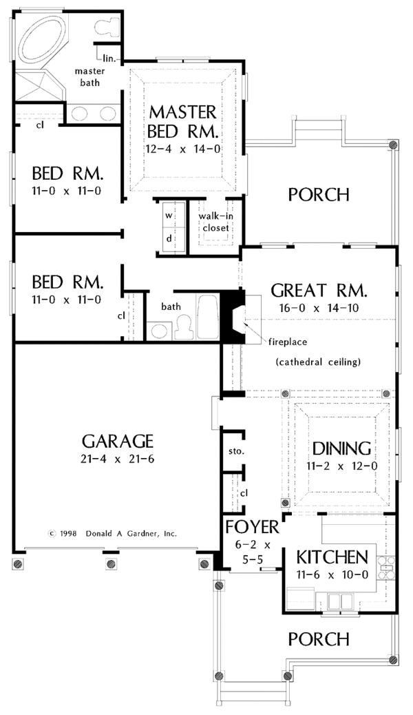 House Plan Design - Ranch Floor Plan - Main Floor Plan #929-304