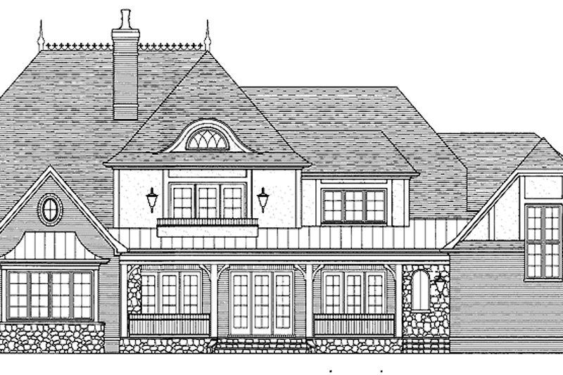 House Design - Exterior - Rear Elevation for Tudor House Plan #413-902 - 4 bed, 4.5 bath