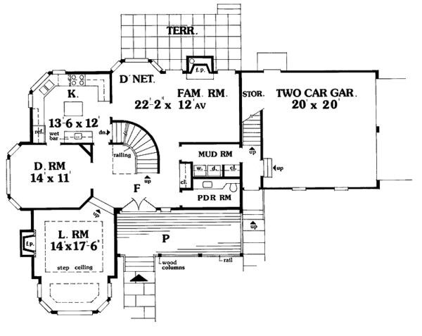 House Plan Design - Country Floor Plan - Main Floor Plan #456-61