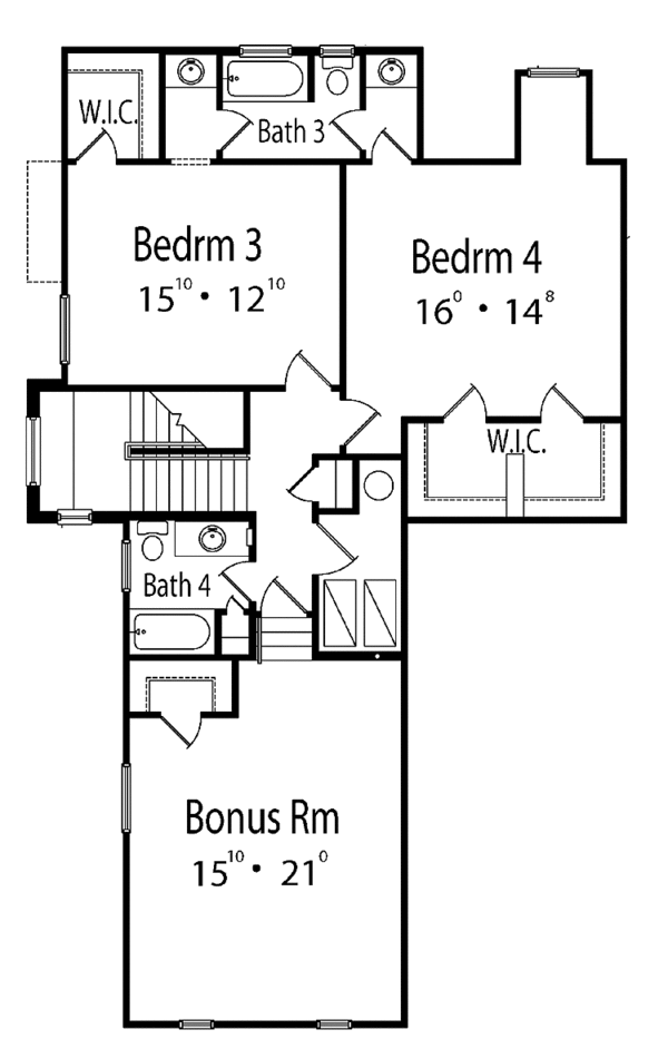 House Blueprint - Mediterranean Floor Plan - Upper Floor Plan #417-758