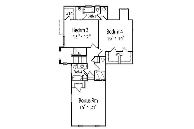 Home Plan - Floor Plan - Upper Floor for Mediterranean House Plan #417-758 - 4 bed, 4.5 bath