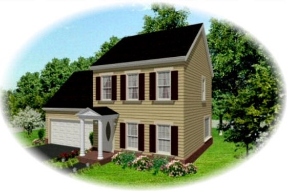 Exterior - Front Elevation for Colonial House Plan #81-13845 - 3 bed, 2.5 bath
