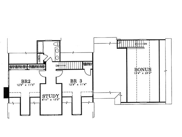 Architectural House Design - Country Floor Plan - Upper Floor Plan #1029-26