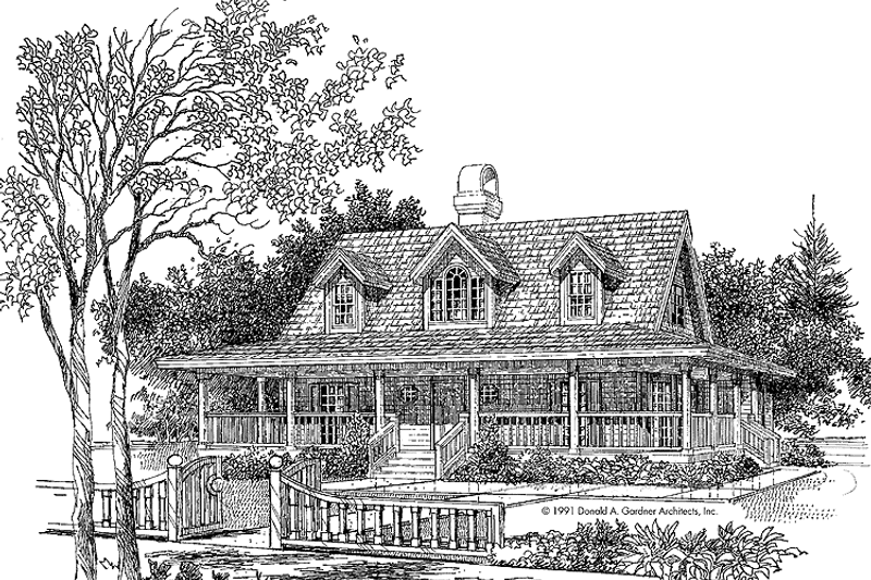 Home Plan - Exterior - Front Elevation 3 for Farmhouse House Plan #929-77 - 3 bed, 2.5 bath