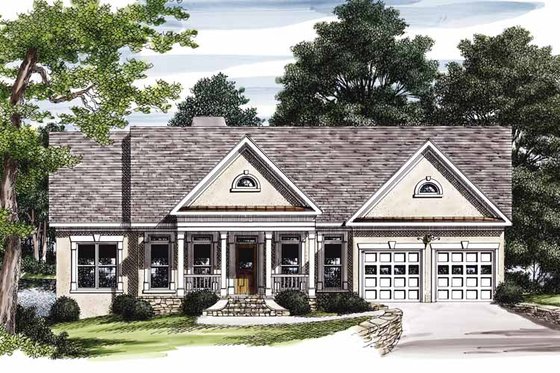 Exterior - Front Elevation 3 for Country House Plan #927-213 - 3 bed, 2 bath