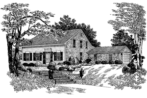 Colonial Exterior - Front Elevation Plan #72-673