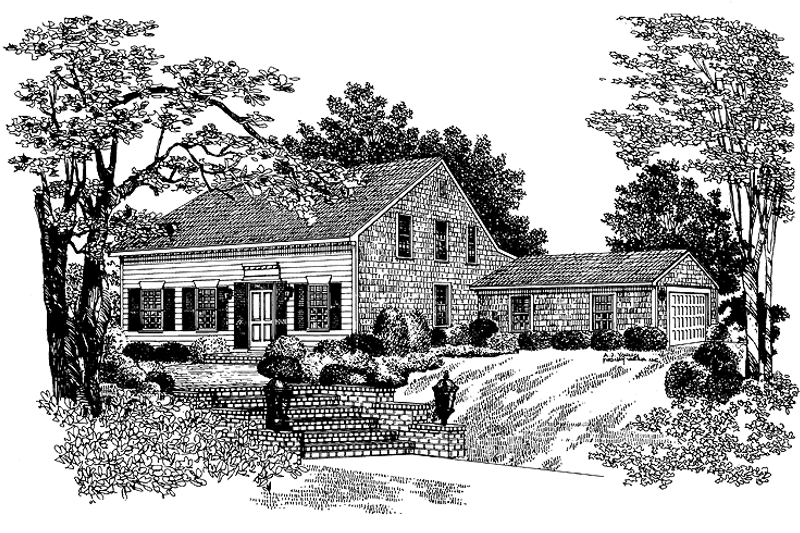 Home Plan - Colonial Exterior - Front Elevation Plan #72-673