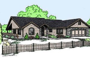 Dream House Plan - Ranch Exterior - Front Elevation Plan #60-574