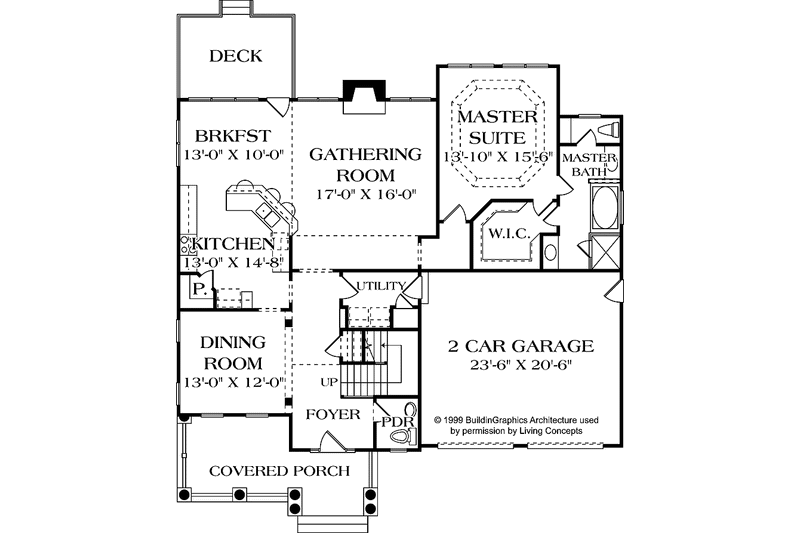 Dream House Plan - Floor Plan - Main Floor for Country House Plan #453-530 - 3 bed, 2.5 bath