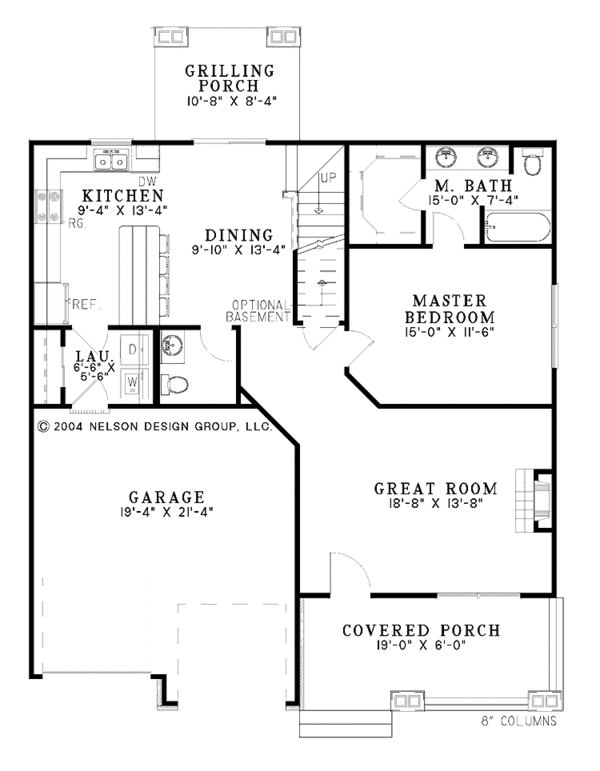 Architectural House Design - Craftsman Floor Plan - Main Floor Plan #17-2813