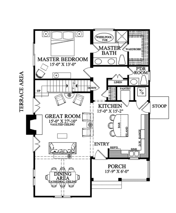 House Plan Design - Craftsman Floor Plan - Main Floor Plan #137-363