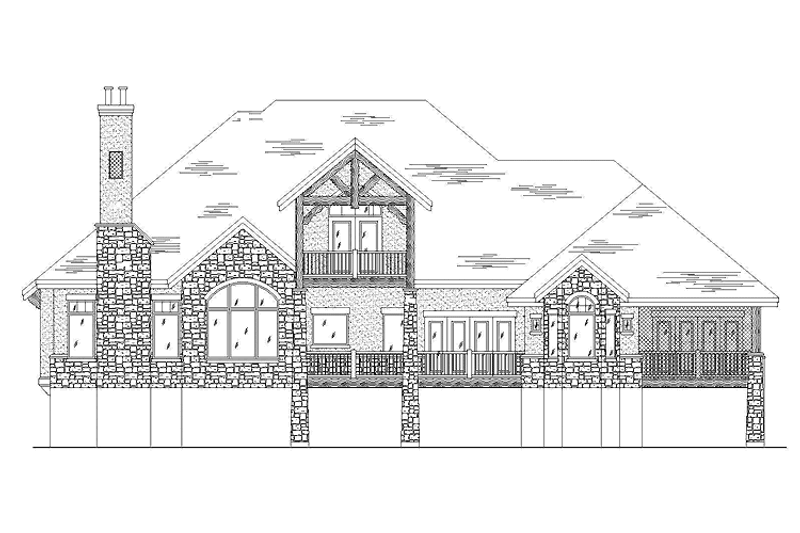 Architectural House Design - Exterior - Rear Elevation for Craftsman House Plan #945-74 - 4 bed, 3.5 bath