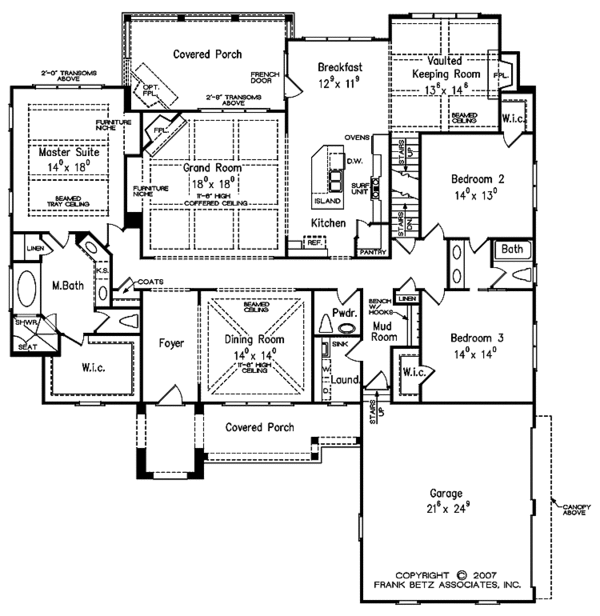 Dream House Plan - Traditional Floor Plan - Main Floor Plan #927-497
