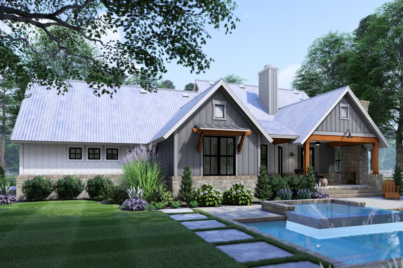 Dream House Plan - Exterior - Other Elevation 4 for Farmhouse House Plan #120-281 - 3 bed, 2 bath