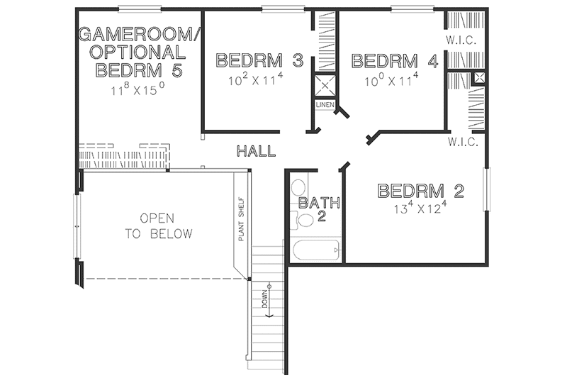 Home Plan - Floor Plan - Upper Floor for Country House Plan #472-390 - 4 bed, 2.5 bath