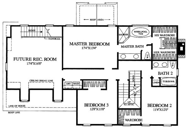 House Plan Design - Classical Floor Plan - Upper Floor Plan #137-314