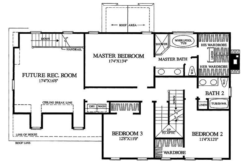 Home Plan - Floor Plan - Upper Floor for Classical House Plan #137-314 - 3 bed, 2.5 bath