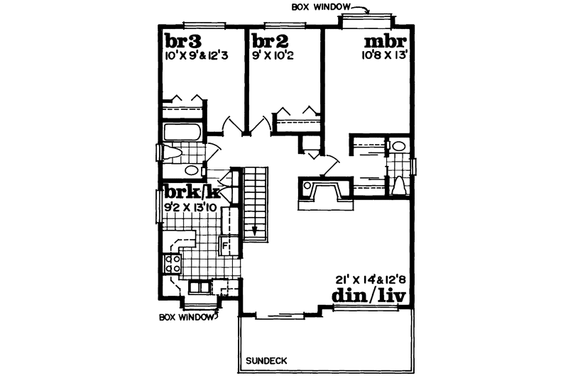 Architectural House Design - Floor Plan - Upper Floor for Craftsman House Plan #47-694 - 3 bed, 1.5 bath
