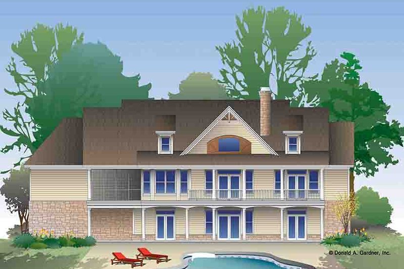 Architectural House Design - Exterior - Rear Elevation for Craftsman House Plan #929-974 - 4 bed, 3.5 bath