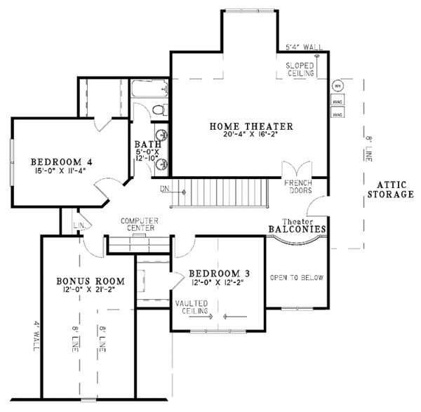 Architectural House Design - Traditional Floor Plan - Upper Floor Plan #17-2802