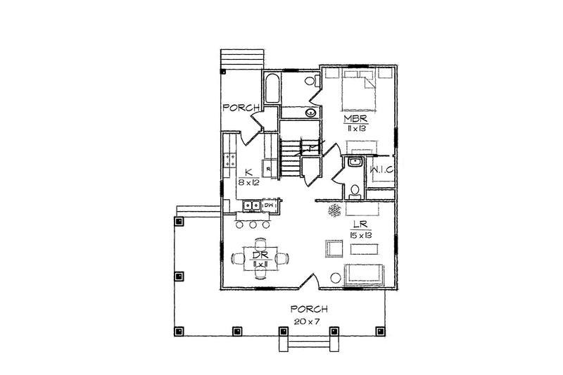 Home Plan - Floor Plan - Main Floor for Craftsman House Plan #936-14 - 3 bed, 2.5 bath