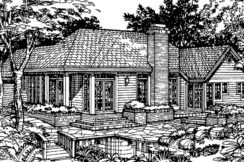 Home Plan - Exterior - Rear Elevation for Traditional House Plan #320-586 - 3 bed, 2 bath