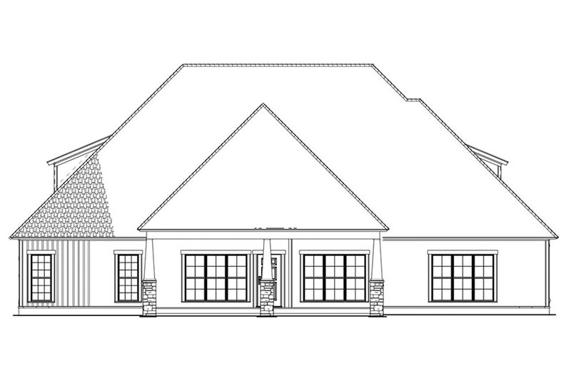 Architectural House Design - Exterior - Rear Elevation 3 for Ranch House Plan #923-89 - 3 bed, 2.5 bath