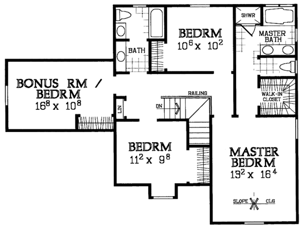 Home Plan - Traditional Floor Plan - Upper Floor Plan #72-1076