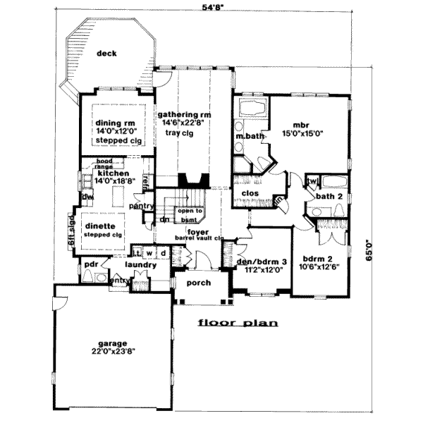 Traditional Floor Plan - Main Floor Plan #328-153