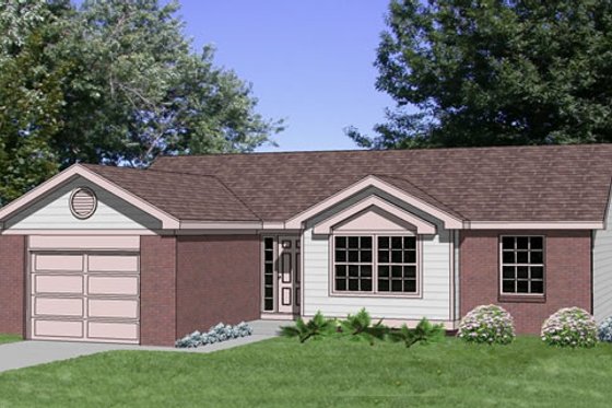 Exterior - Front Elevation House Plan #116-159 - 3 bed, 1.5 bath