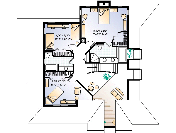 Home Plan - Country Floor Plan - Upper Floor Plan #23-2010
