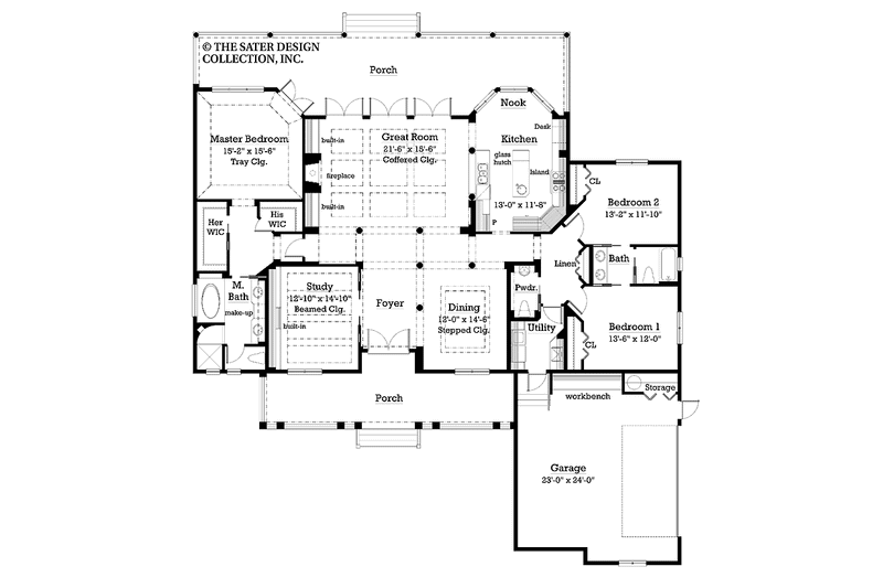 Home Plan - Floor Plan - Main Floor for Country House Plan #930-230 - 3 bed, 2.5 bath