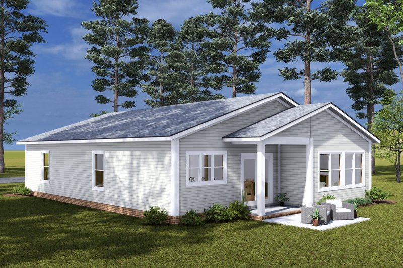 House Design - Exterior - Rear Elevation for Ranch House Plan #513-2309 - 3 bed, 2 bath