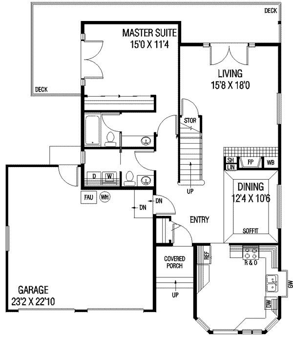 House Plan Design - Traditional Floor Plan - Main Floor Plan #60-115