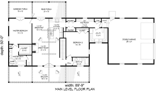 Dream House Plan - Farmhouse Floor Plan - Main Floor Plan #932-1013